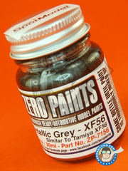 <a href="https://www.aeronautiko.com/product_info.php?products_id=17665">1 &times; Zero Paints: Pintura - Gris metalizado - Metallic Grey - Similar a XF-56 - 30ml - para Aergrafo</a>